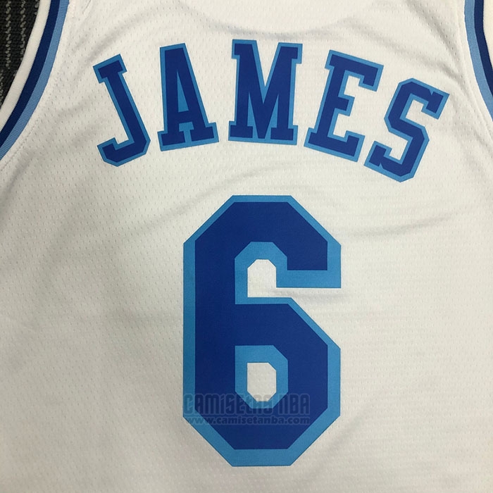 Camiseta Los Angeles Lakers LeBron James #6 Classic 2019-20 Blanco